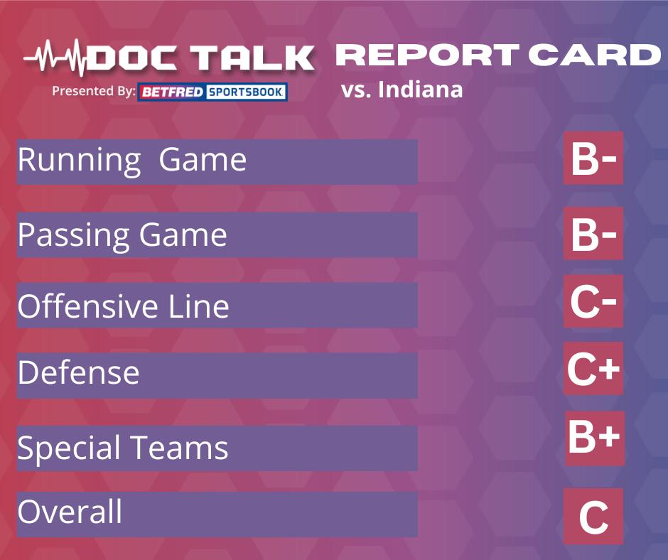Doc Talk report card 2022 Nebraska-Indiana football